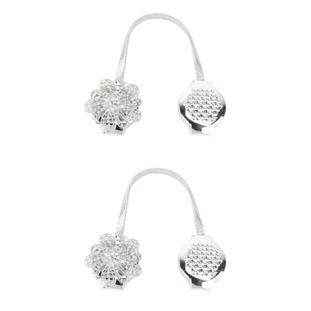 2 PC Curtain Tiebacks Clasp Magnetic Holdbacks Crystal Buckle