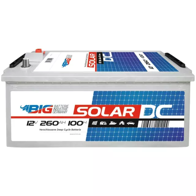 BIG AGM Solarbatterie 12V 200Ah C100 Batterie Versorgung Mover