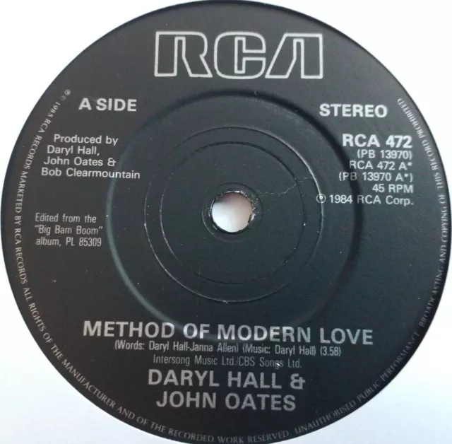 Daryl Hall & John Oates - Method Of Modern Love - 7" Vinyl Single (3)