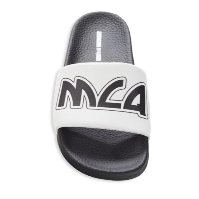 MCQ ALEXANDER MCQUEEN Men’s Logo Slides Size 44 Black/White NWOB