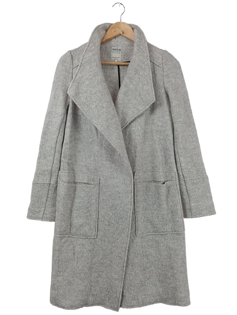 Abrigos In English Abrigo ZARA De Lana Cruzado Gris Oscuro Para Mujer De  Moda