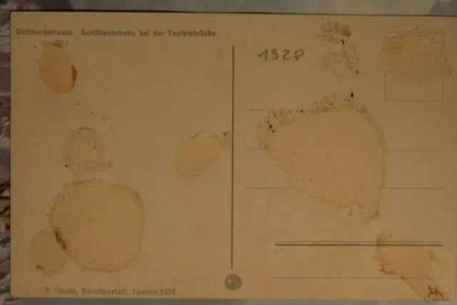 AK 1928 Gotthardstrasse Schöllenenbahn Teufelsbrücke Eisenbahn schweiz W23 2