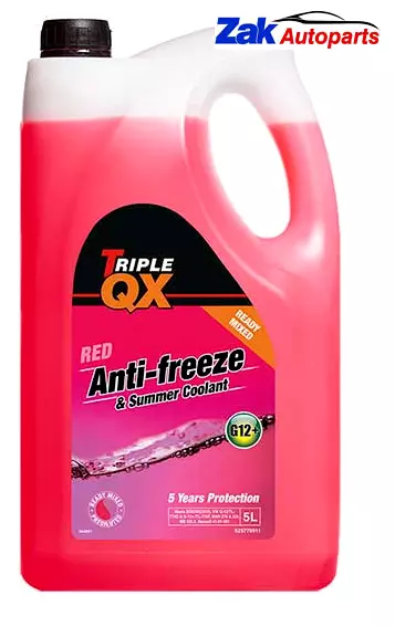 Triple QX Red Antifreeze Summer Coolant G12+ Ready Mixed 5 Litre