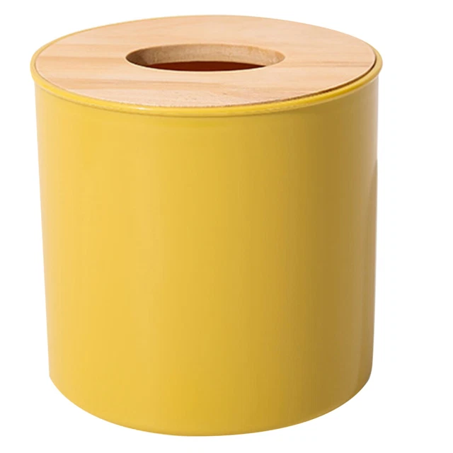 1 pieza Funda de servilleta de forma redonda Cubierta de madera desmontable Plástico Tela Caja