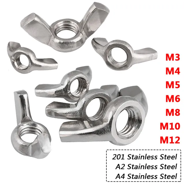 Wing Nut M3 M4 M5 M6 M8 M10 M12 Butterfly Nut Stainless Steel 316/304/201 DIN315