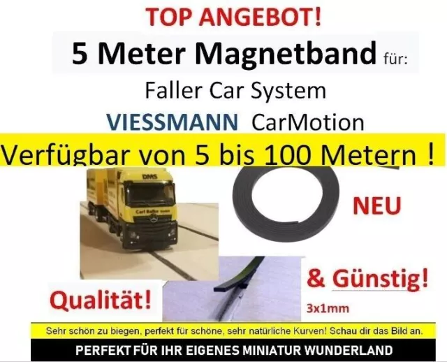 Bande magnétique de qualité Car Motion pour véhicules en mouvement H0 1/87...