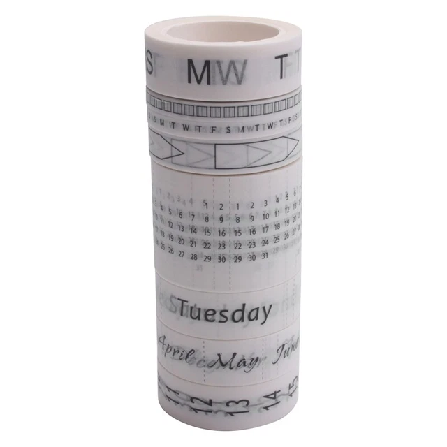 8 Rollen Kalender Washi Band Set Datum Tag Woche Monat Nummer Kalender Wash N6C7