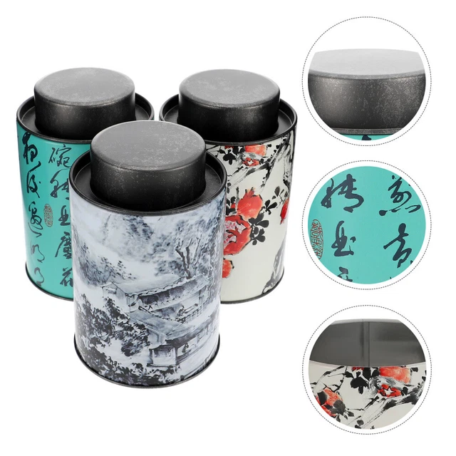 Lata de té de chapa blanca latas de té de metal recipiente de té de chapa blanca sello 3 piezas