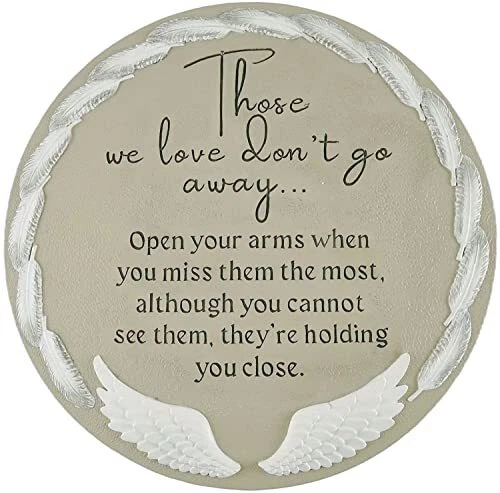 Placa de escalones Those We Love Don't Go Away Angel Wing Jardín - Memoria...