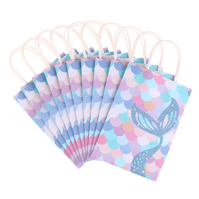 10 pz sacchetti regalo carta coda di sirena tema sirena festa confezione caramelle Ba^