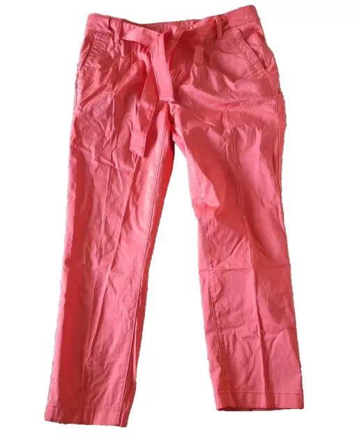 Tommy Hilfiger Women’s Coral Orange Cotton Relaxed Chino Pants Size 10 with Belt