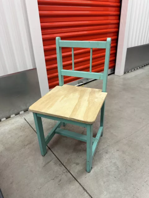 Tiffany blue wood chair toddler kids nursery chair