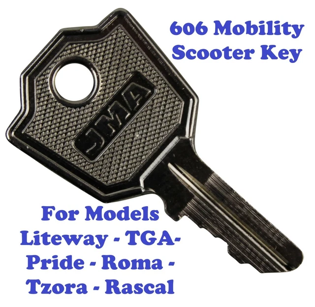 606 MOBILITY SCOOTER Ignition Key For Liteway, TGA, Pride, Roma, Rascal
