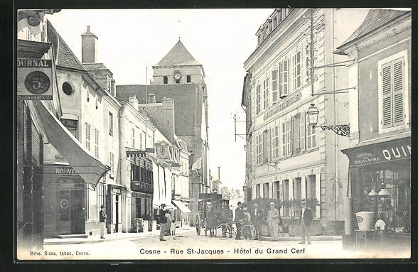 CPA Cosne, Rue St-Jacques, Hotel du Grand Cerf