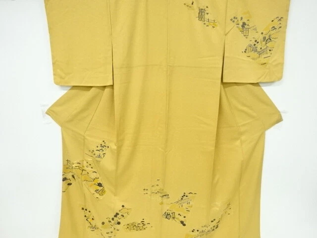 6494654: Japanese Kimono / Vintage Homongi / Embroidery / Peony & Pine