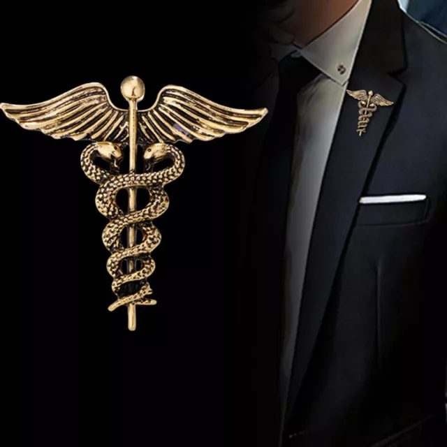 Moda Retro alas de Ángel hombres insignia Pin serpiente broches solapa medalla
