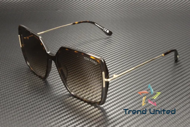 Tom Ford FT1039 52F Plastic Dark Havana Gradient Brown 59 mm Women's Sunglasses