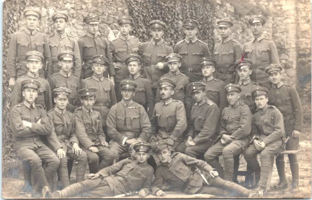 Ww1 Soldiers Group Picture Real Photo Postcard