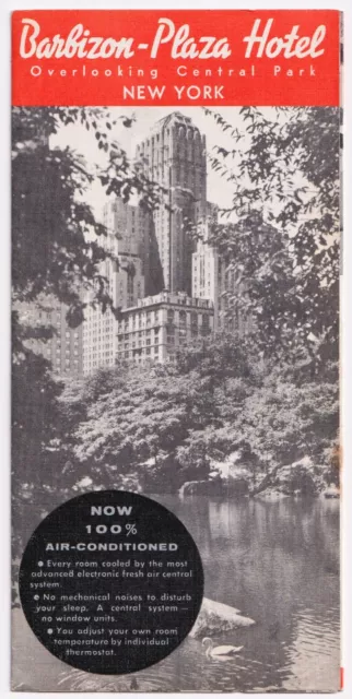 Vintage Barbizon Plaza Hotel Travel Brochure New York USA Interior Images 1950s