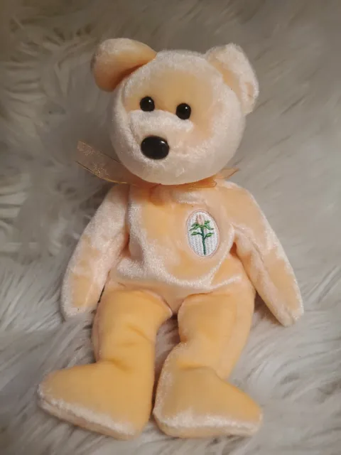 TY Beanie Baby-Dearest- Plush Stuffed Animal- Peach Collectable Bear