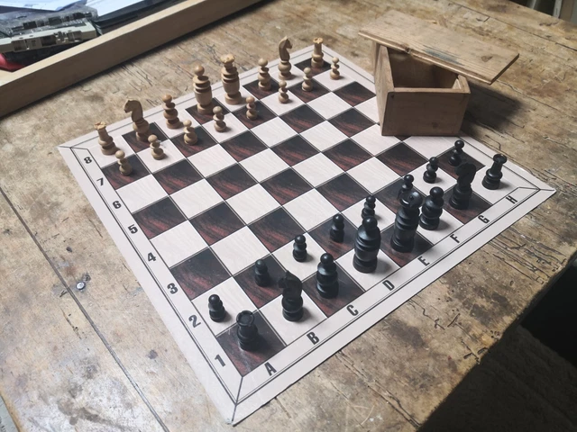 Jeu D'échecs En Bois Complet - Plateau Et Pièces En Bois Massif, Occasion