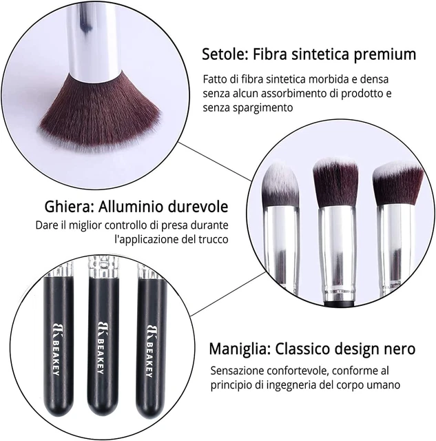 Pennelli Make up Premium Synthetic Set Di Pennello Da Trucco Fondazione Cipria F 2