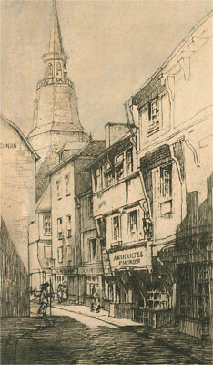 F. Goldsbrough - Signed Late 19th Century Etching, Dinan, France