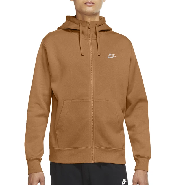 Nike Felpa da Uomo con Cappuccio e Full Zip Club Fleece Arancione Codice BV26...