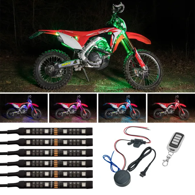 LEDGlow 6pc Advanced Million Color Mini LED Dirt Bike Neon Accent Lighting Kit