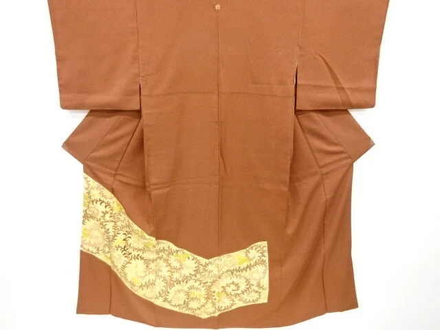 6372015: Japanese Kimono / Vintage Iro-Tomesode / Embroidery / Grass
