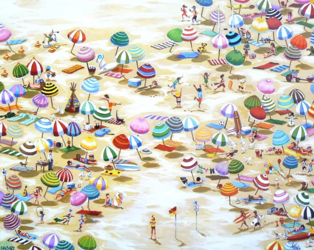 art painting Large abstract beach Bondi gold coast australia Print canvas COA