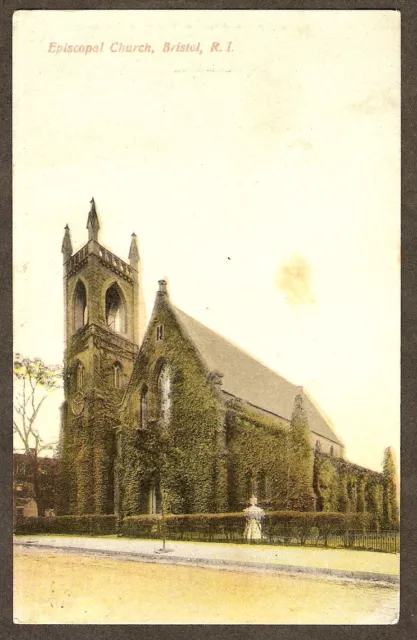 Rhode Island BRISTOL Episcopal Church 1908 Vintage Photo Postcard