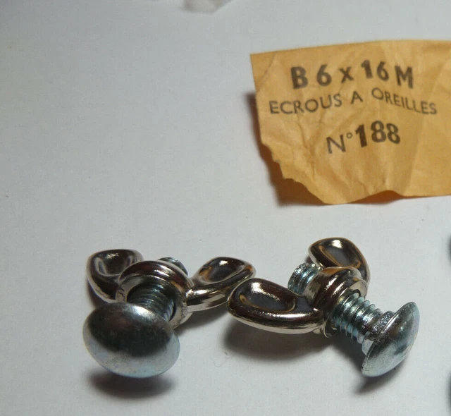 NOS Lot 2 Vis écrous fixation Vélo Ancien phare Support
