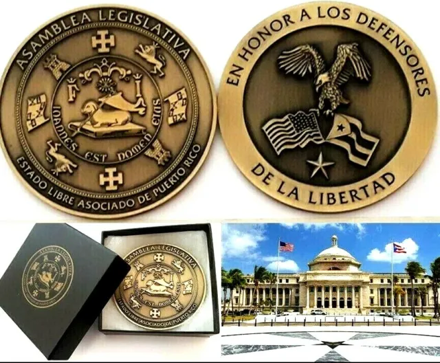 Medalla PUERTO RICO NATIONAL GUARD DESERT STORM Challenge Coin token ficha medal
