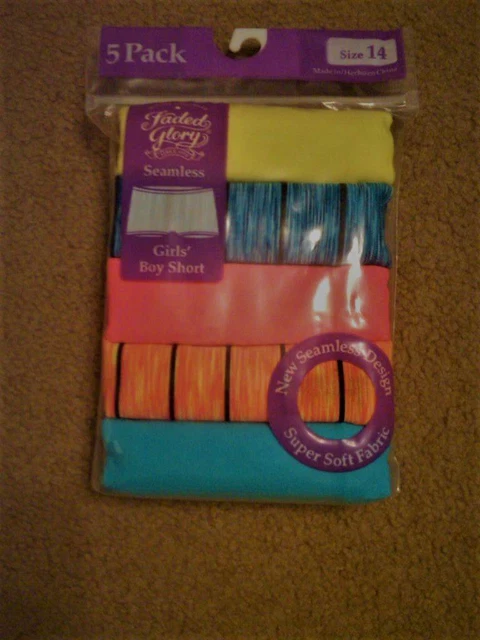 New 5 Pack Girls Faded Glory Boy Shorts Underwear Solids & Stripes Size 6 New 5 Pack Girls Faded Glory Boy Shorts Underwear Solids & Stripes Size 6