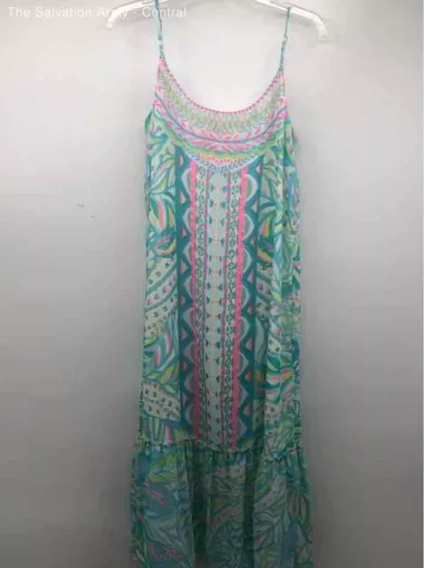 Lilly Pulitzer Womens Multicolor Leaf Print Sleeveless A-Line Dress Size Small