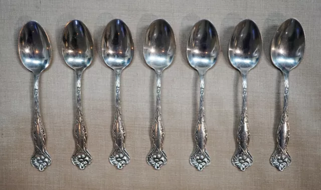 Rare Antique Set of Seven STERLING SILVER SPOONS by the Newburyport Silver Co.