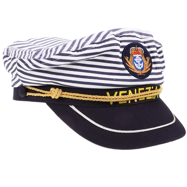 SHIPS CAPTAIN UNIFORM Marine Admiral Hat Adult Warm Tip Man £12.38