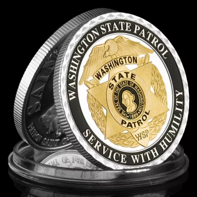 Washington State Patrol St. Michael Commemorative Challenge Coin Souvenir Gift