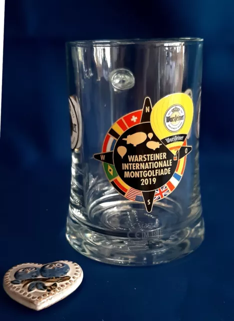 1 Warsteiner WIM 2019 Montgolfiade Bier Krug Sammler Kristall Glas NEU Original