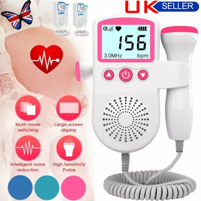 Baby Heartbeat Monitor Fetal Doppler Pregnancy Heart Beat Detector Rate Monitor