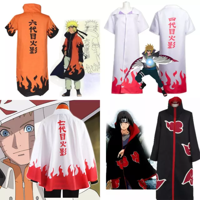 NARUTO SHIPPUDEN AKATSUKI Hokage Robe Cloak Coat Anime Cosplay Costume  Halloween $19.99 - PicClick