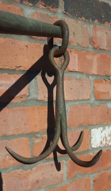Blacksmith made Wrought Iron hooks Antique Butchers Meat game pheasant hooks 2