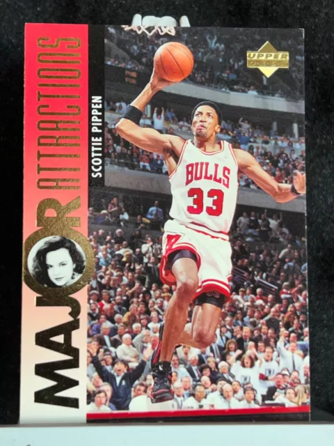 Scottie Pippen 1995 Upper Deck Major Attractions Chicago Bulls Card #338 HOF