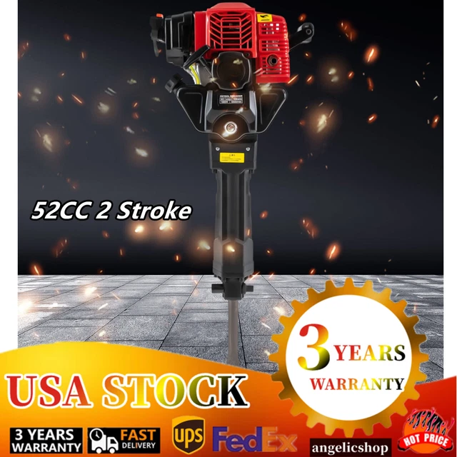 Gas-Powered Demolition Jack Hammer Concrete Breaker 1700W Breaker Punch Drill US