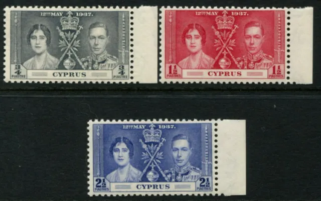Cyprus - 1937 Coronation Set SG 148/50 MNH Cv £ 9 [B9093]