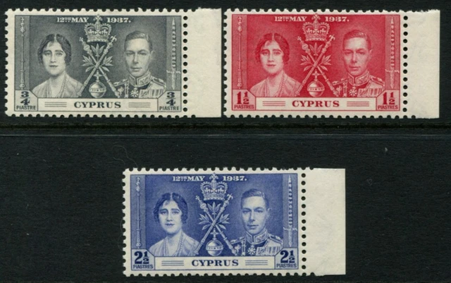 Cyprus - 1937 Coronation Set SG 148/50 MNH Cv £ 9 [B9093]