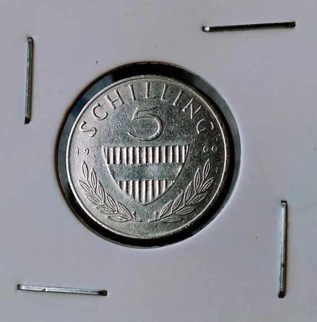 5 Schilling 1960, Austria silver coin, · REPUBLIK · ÖSTERREICH !