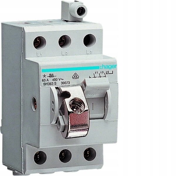 Interrupteur-sectionneur HAGER 3P 63A 400VAC SH363S /#Z H0DY 6714
