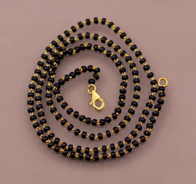 22Kt Gold Chain Or Bracelet With Gorgeous Black Beads Necklace Jewelry